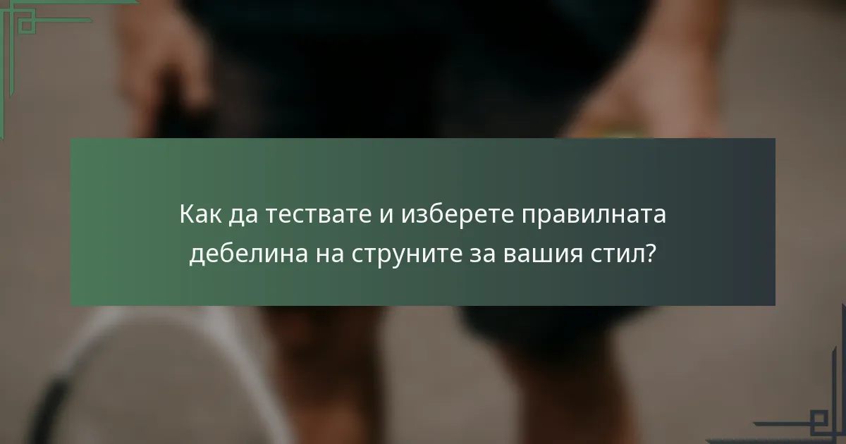 Как да тествате и изберете правилната дебелина на струните за вашия стил?