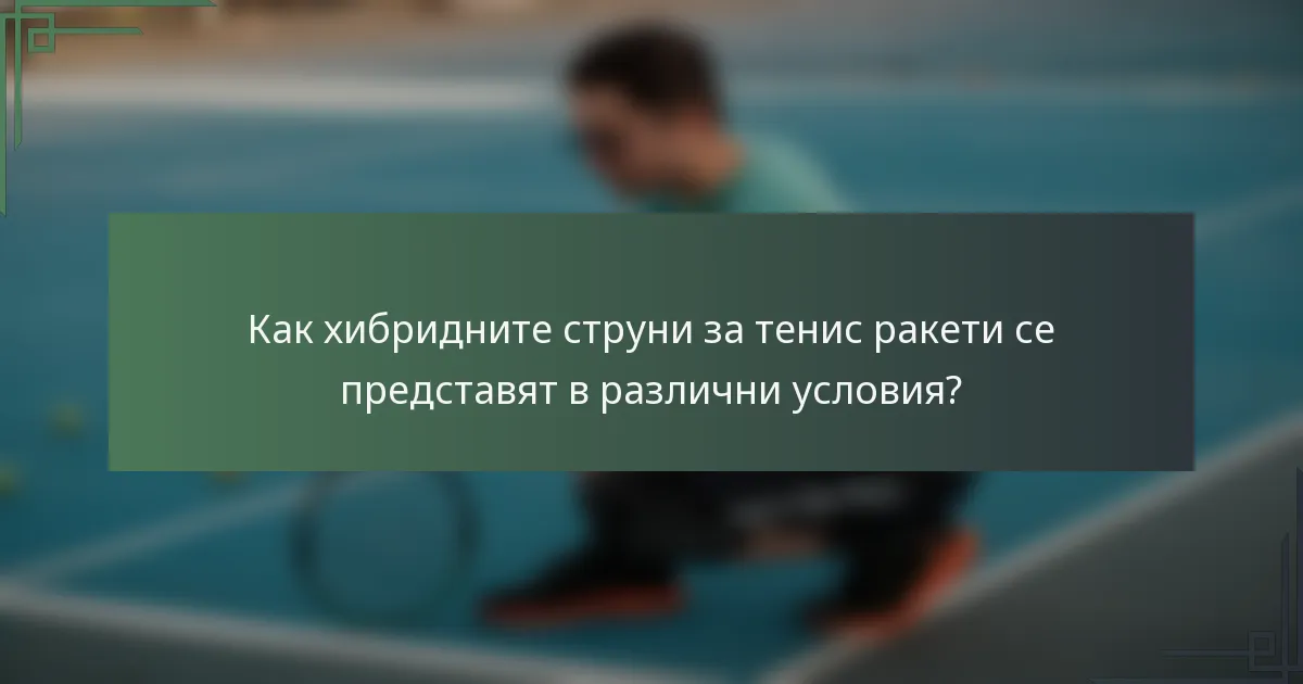Как хибридните струни за тенис ракети се представят в различни условия?