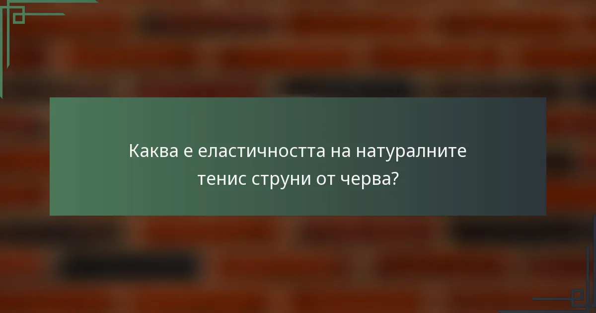 Каква е еластичността на натуралните тенис струни от черва?