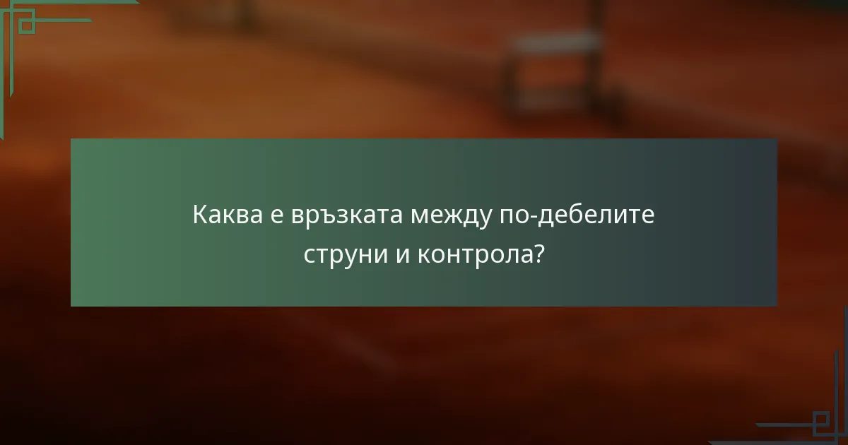 Каква е връзката между по-дебелите струни и контрола?