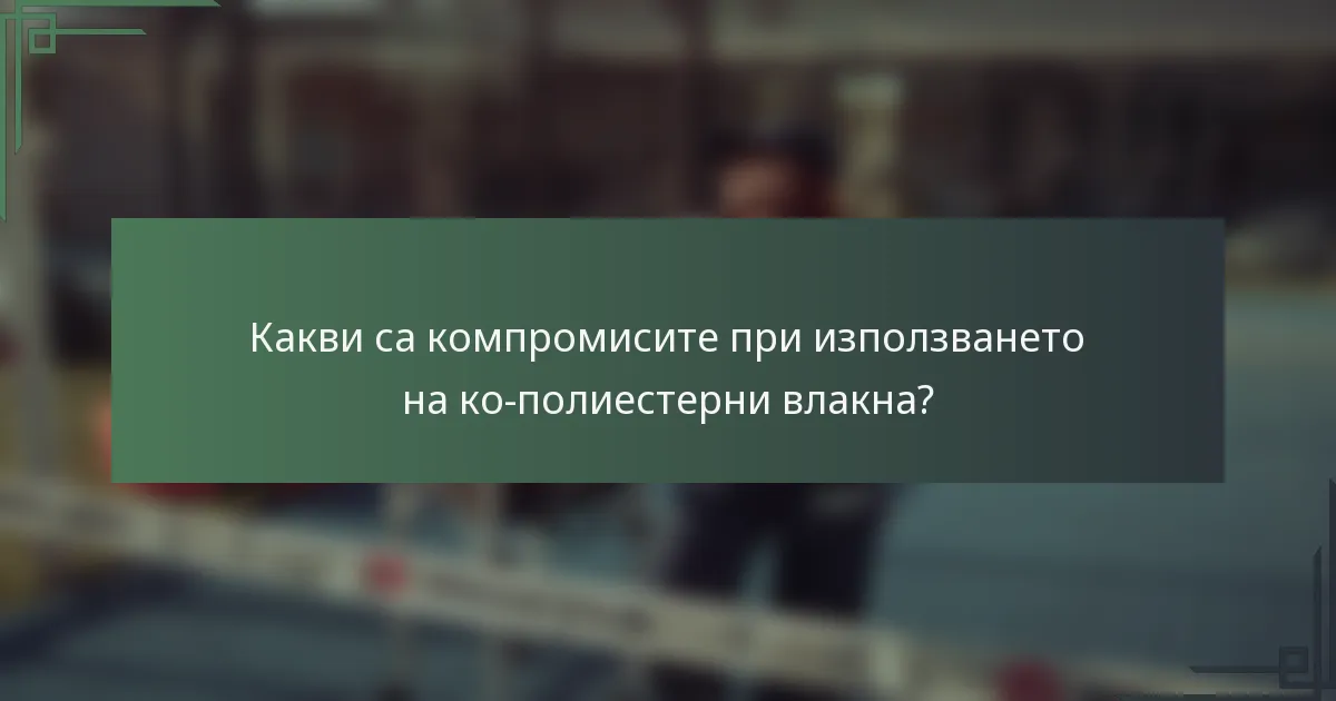 Какви са компромисите при използването на ко-полиестерни влакна?