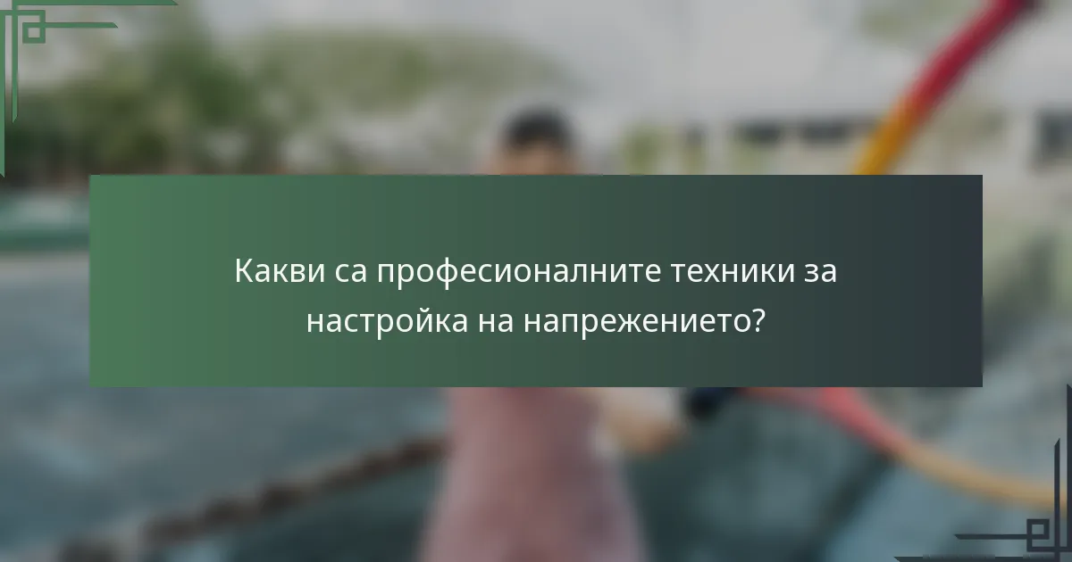 Какви са професионалните техники за настройка на напрежението?
